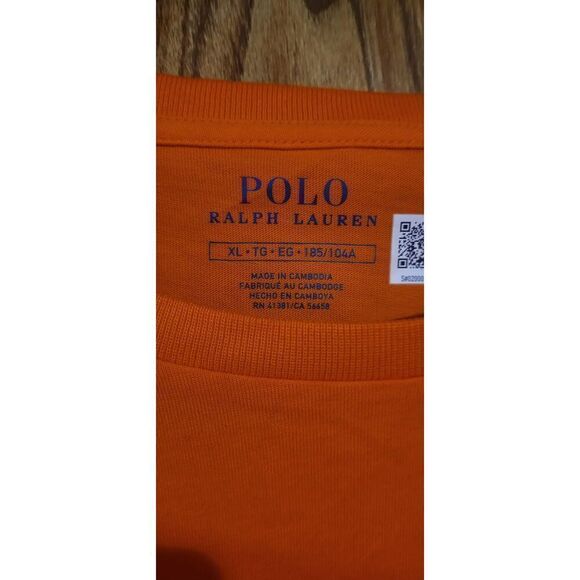 NWOT POLO by Ralph Lauren orange crew neck short-sleeve tee - Picture 3 of 5